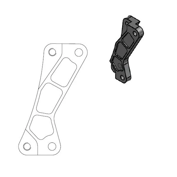 Supermoto Street Rotor Adapter Bracket Black-0