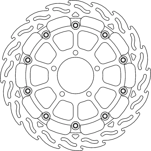 Rotor de curse flotant din seria Halo – negru, argintiu, oțel inoxidabil, 1, nordicamoto.ro