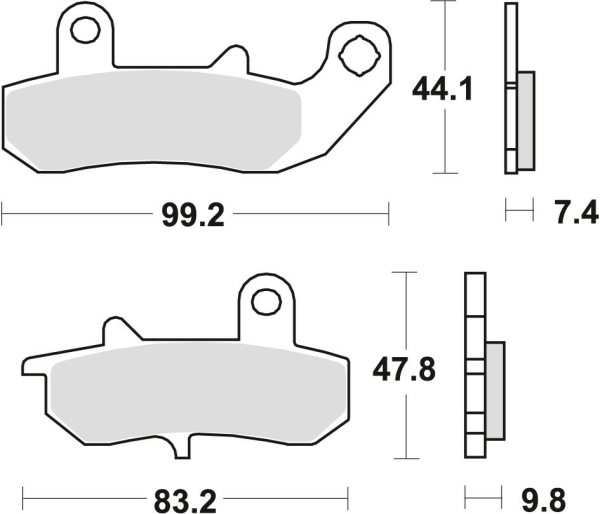 Placute frana spate TRW Sinterizate STREET SUZUKI RG V250 '93-'95 DR 600/650 '89-'96/DR 750 '89/DR 800 '90-'91