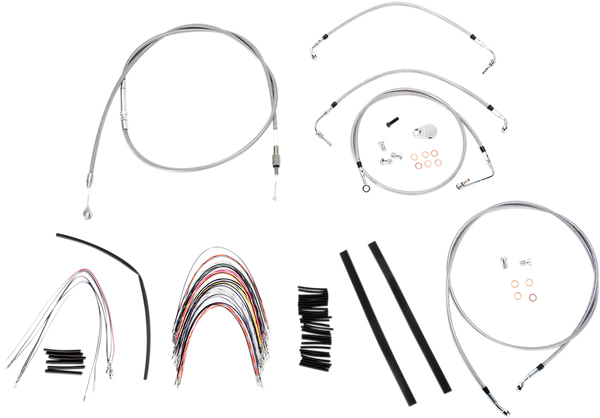 Complete Stainless Braided Handlebar Cable/brake Line Kit Silver, 1, nordicamoto.ro