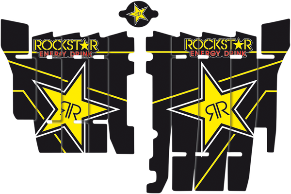 Rockstar Rad Louver Decals Black, Yellow, 2, nordicamoto.ro