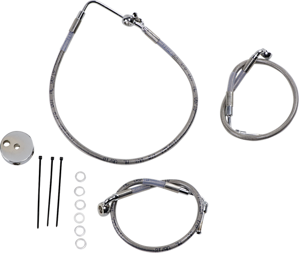 Stainless Steel Brake Line Kit Silver, Clear-coated, 1, nordicamoto.ro