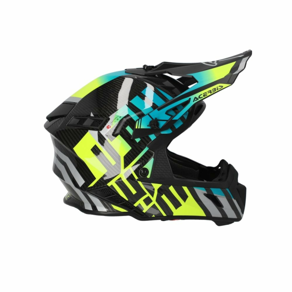 Casca Acerbis Steel Carbon 22.06 Light Blue/Fluo Yellow-2