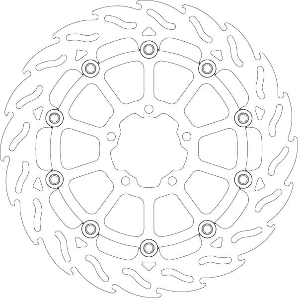 Flame Series Rotor Black, Silver -0