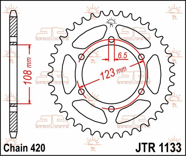 JT SPROCKETS Rear Sprocket Natural -0