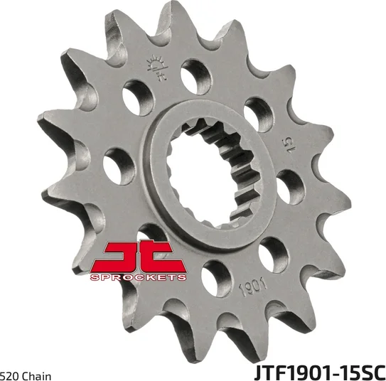 JT SPROCKETS Mx – Pinion față autocurățător, ușor, culoare naturală, 1, nordicamoto.ro