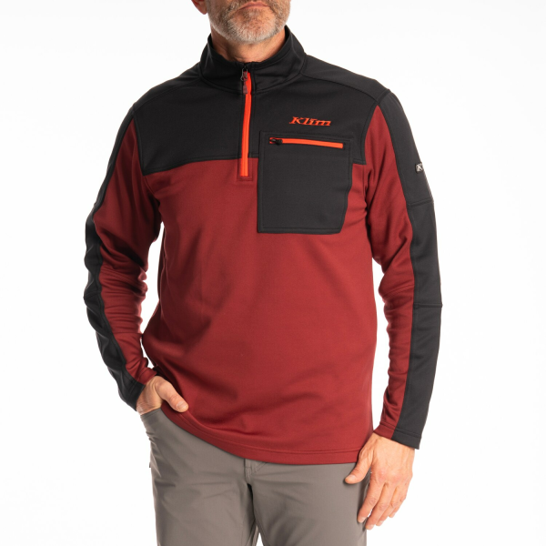 Pulover Klim Glacier 1/4 Zip Mid Layer Black-21