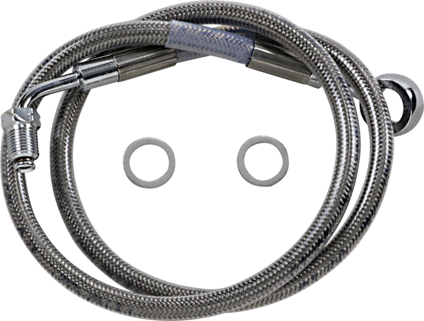 Extended Length Stainless Steel Brake Line Silver, Clear-coated Oversize [+203 mm (8'')], 1, nordicamoto.ro