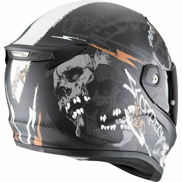 Casca integrala SCORPION COVERT FX SKULLZ S Negru mat/Gri/Auriu-0