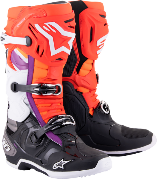 Cizme Alpinestars Tech 10 White/Black/Orange-0