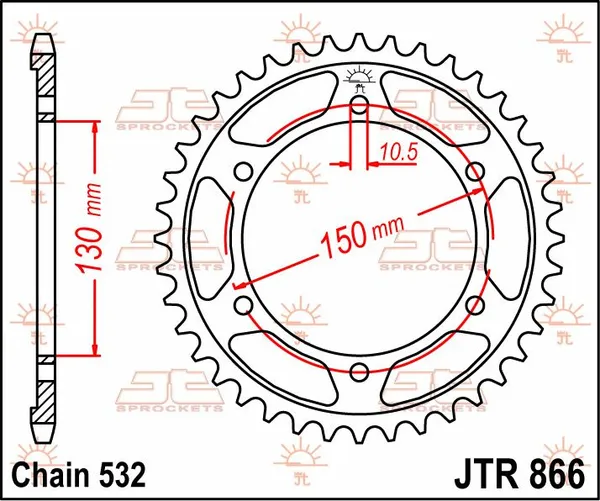 JT SPROCKETS Rear Sprocket Natural -0