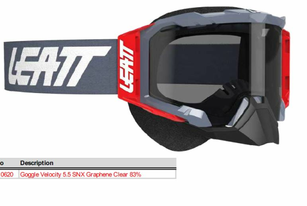 Leatt Goggle Velocity 5.5 SNX Graphene Clear 83%-0
