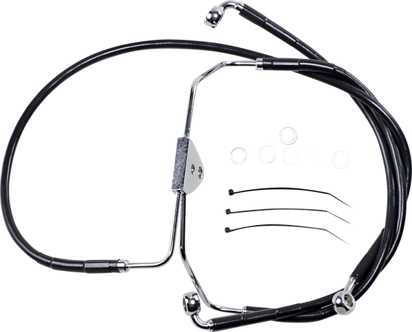 Extended Length Black Vinyl Brake Line Kit Black Oversize [+102 mm (4'')], 1, nordicamoto.ro