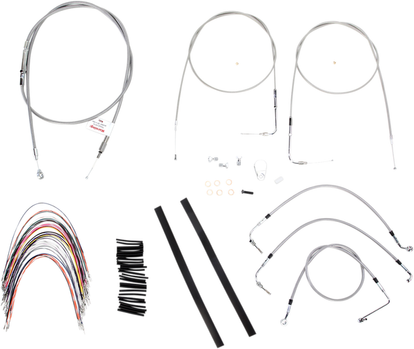 Complete Stainless Braided Handlebar Cable/brake Line Kit Silver, 1, nordicamoto.ro