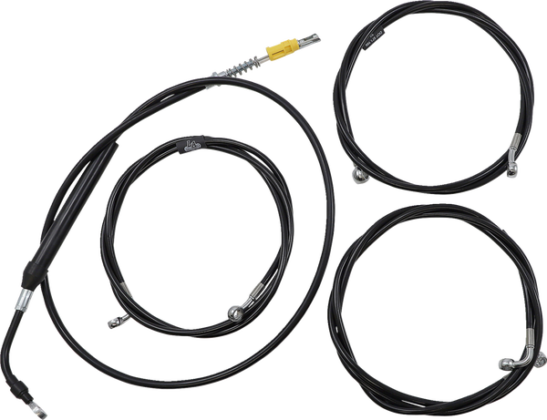 Standard Black Vinyl Braided Handlebar Cable/brake Line Kit Black, 1, nordicamoto.ro