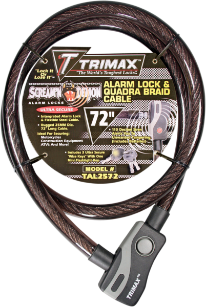 Alarm Cable Lock Black, 1, nordicamoto.ro