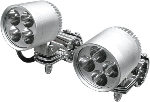 2(r) Led Driving Light Kit W/ 1-1/4(r) Clamps Silver, 1, nordicamoto.ro
