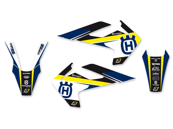 Graphics Kit With Seat Cover Blue, White, Yellow, 1, nordicamoto.ro