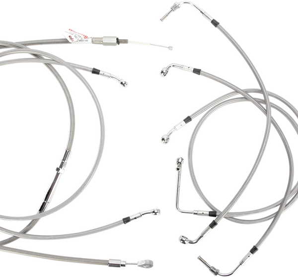 Complete Stainless Braided Handlebar Cable/brake Line Kit Silver, 1, nordicamoto.ro