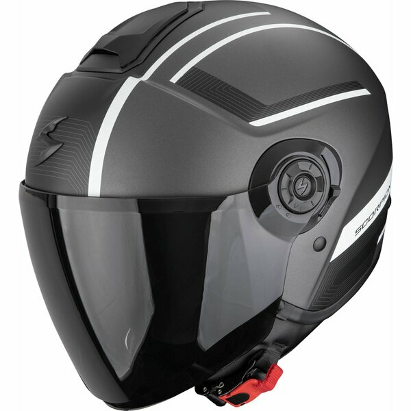 Casca open face/jet SCORPION EXO CITY II COSMOS M Rosu/Argintiu, 5, nordicamoto.ro