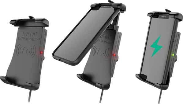 Suport de încărcare wireless cu prindere rapidă, rezistent la apă, negru, 2, nordicamoto.ro