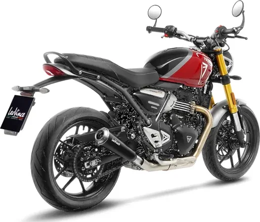 Tobă de eșapament LeoVince GP One Slip-On pentru Triumph Scrambler 400 X, 4, nordicamoto.ro