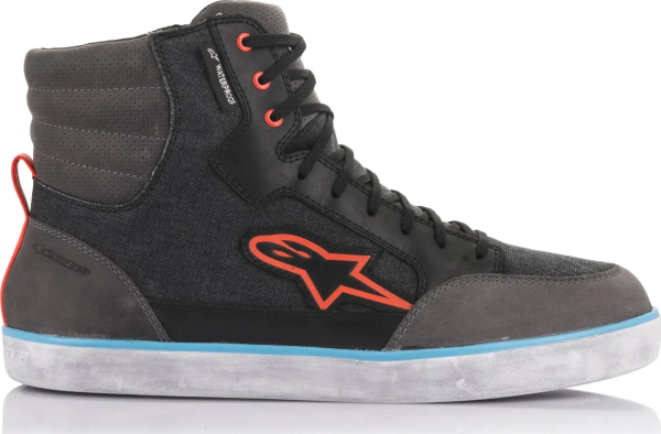 Cizme Alpinestars Primer J-6 Waterproof Canvas Black Anthrcite Light Blue-4