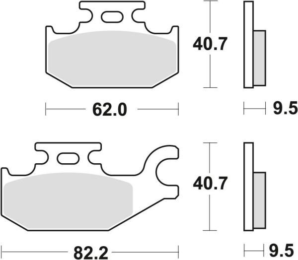 Placute frana spate TRW Sinterizate OFFROAD CAN-AM OUTLANDER 500 '07-'12 /DS 650 '01-'07 /OUTLANDER 650/800 '07-'12/YAMAHA YFM 400 '05-'08/ YFM 450 '03-'11