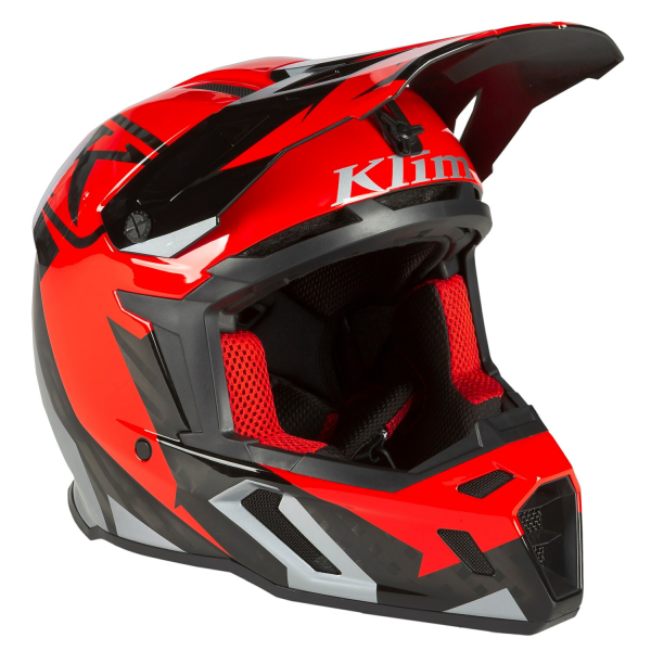 Casca Snowmobil Klim F5 ECE Amp Fiery Red - Metallic Silver-23