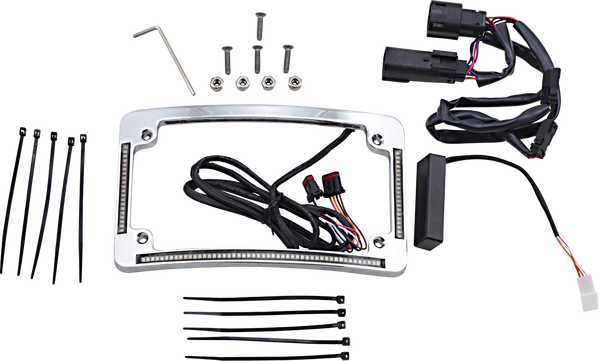 Plug & Play Run/brake/turn Led Radius License Plate Frame Amber, Red, White, 2, nordicamoto.ro