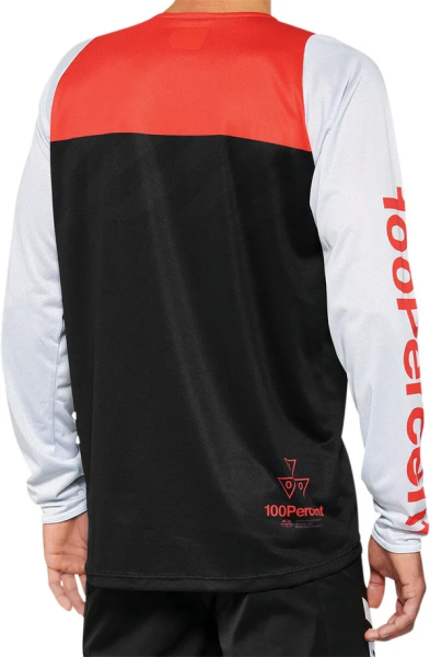 Tricou MTB 100% R-Core Black/Red-0