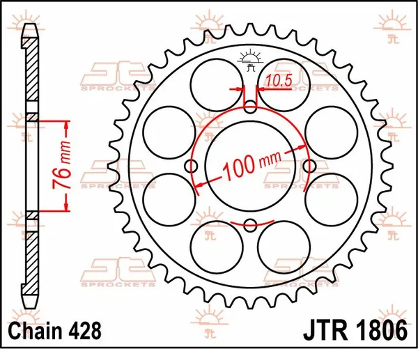JT SPROCKETS Rear Sprocket Natural -0
