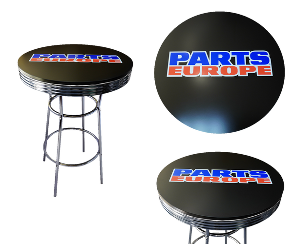 Round Pub Table Black, 2, nordicamoto.ro