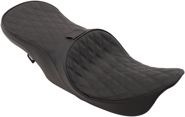 Forward Positioned 2-up Low Profile Touring Leather Seat Black, 3, nordicamoto.ro