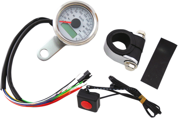 1-7/8(r) Programmable Metric Speedometer With Indicator Lights White, 1, nordicamoto.ro
