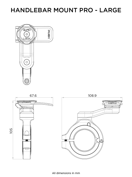 Suport telefon Quad Lock PRO – Chrome Large-0