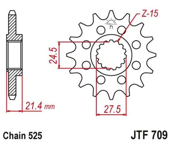 JT SPROCKETS Front Sprocket Natural -0