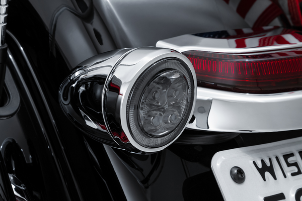 Led Lighted Fang® Rear Signal Light Inserts Chrome, 1, nordicamoto.ro