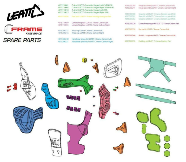 Kit de catarame genunchiere Leatt Carbon C-Frame/Pro Carbon-0