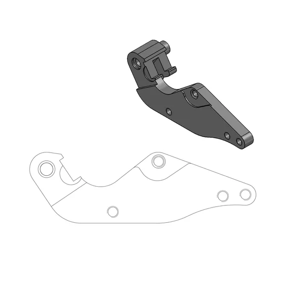 Supermoto Street Rotor Adapter Bracket Black-0