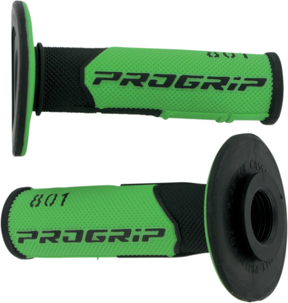 801 Hybrid Duo-density Cross Grips Black, Green, 1, nordicamoto.ro