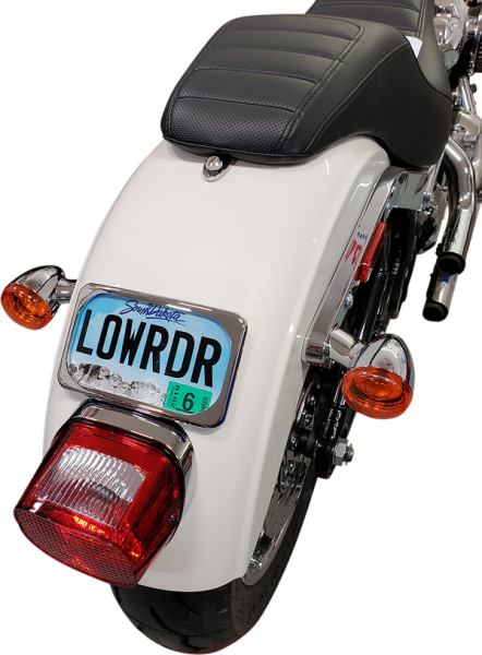 Large Radius Three-bolt Style License Plate Mount Assembly Gloss Black, 3, nordicamoto.ro
