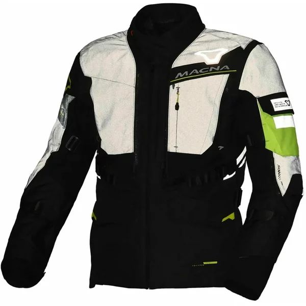 Geaca textil impermeabila touring/adventure MACNA FLEXODUS Night Eye™ XXL Negru Night Eye/Galben fluo, 7, nordicamoto.ro