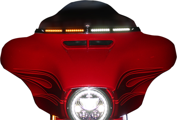 Genesis® 4 Dynamic Led Batwing Windshield Trim Chrome, 1, nordicamoto.ro