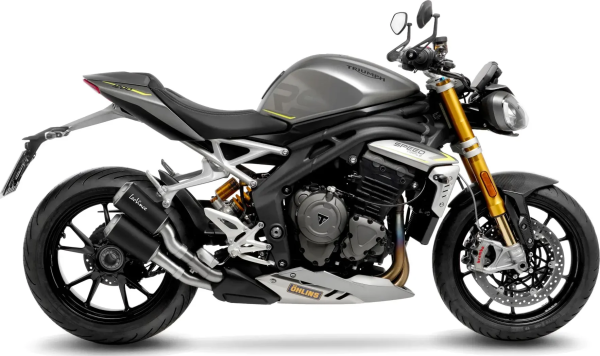 Tobă de eșapament LeoVince LV-10 Black Slip-On pentru Triumph Speed Triple 1200 RR, 3, nordicamoto.ro