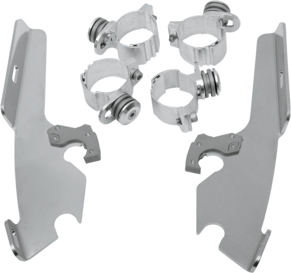 Fats/slim Windshield Trigger-lock Complete Mount Kit Polished, 1, nordicamoto.ro