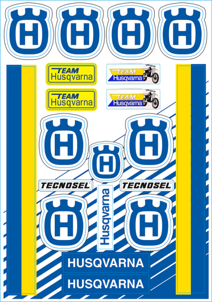 Sticker Sheet Blue, White, Yellow, 1, nordicamoto.ro