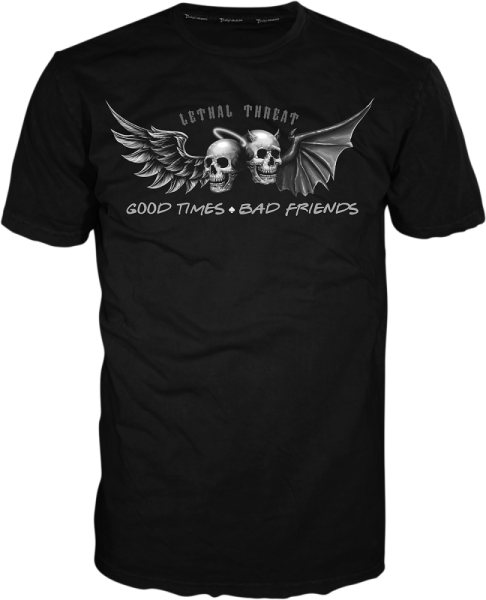 Good Times Bad Friends T-shirt Black 4XL, 1, nordicamoto.ro