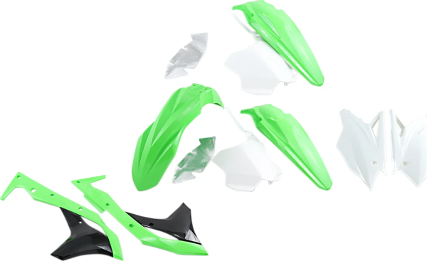 Set complet de piese de schimb din plastic pentru caroserie, verde, alb, 1, nordicamoto.ro