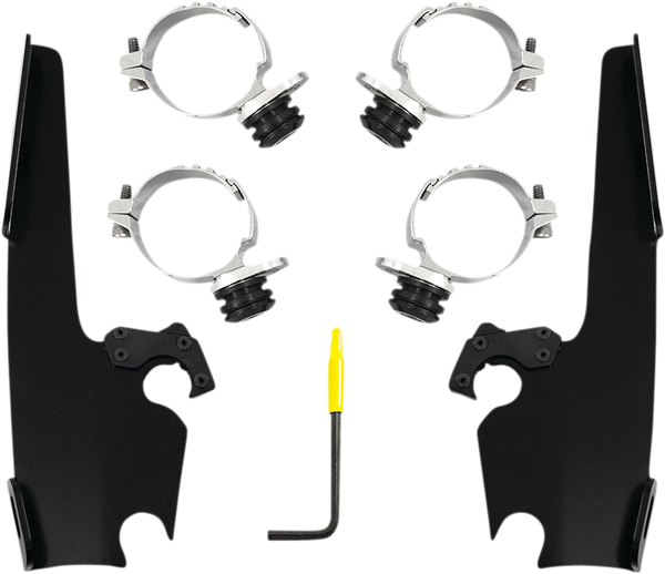 Fats/slim Windshield  Trigger-lock Complete Mount Kit Black, 1, nordicamoto.ro